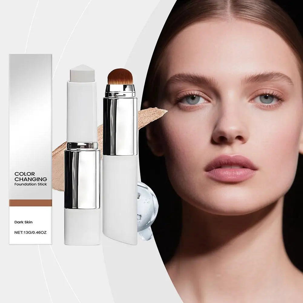 2-in-1 Color-Changing Foundation Stick – Lightweight Coverage & Natural Finish