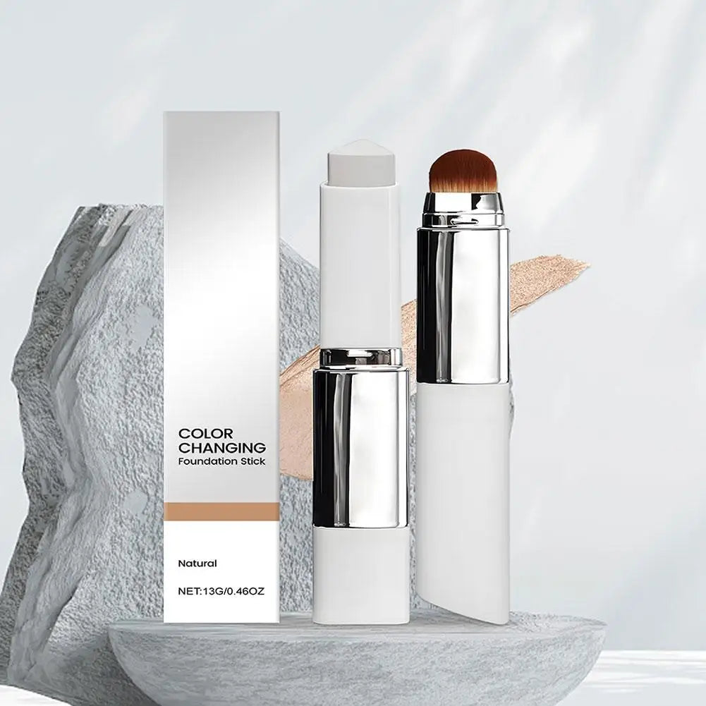 2-in-1 Color-Changing Foundation Stick – Lightweight Coverage & Natural Finish